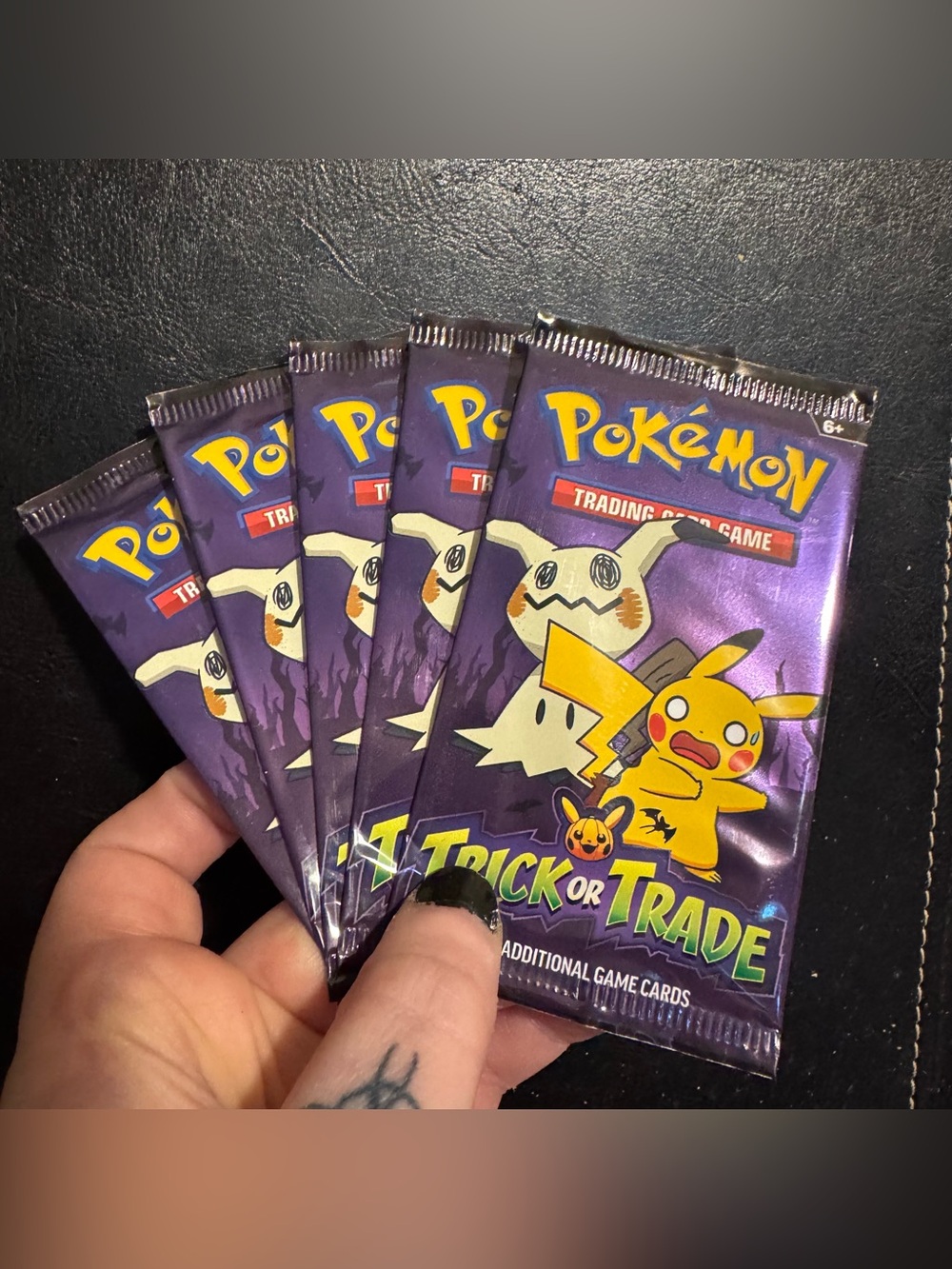 5x Pokémon Trick or Trade Booster Packs - Purple Pikachu & Mimikyu Artwork